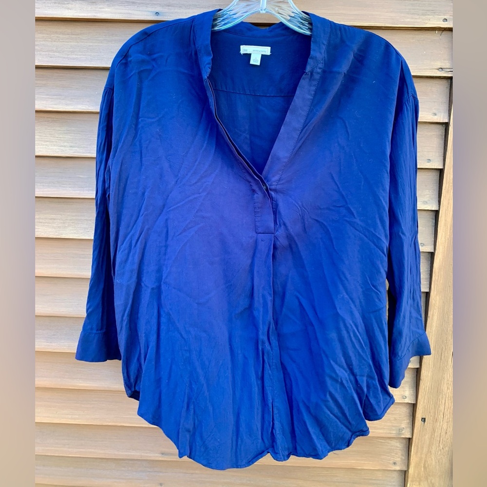 GAP navy blue v-neck high low loose fit blouse shirt top